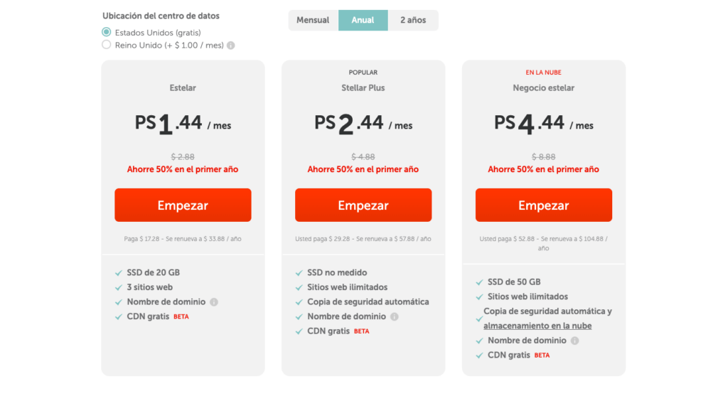 Namecheap página de precios español