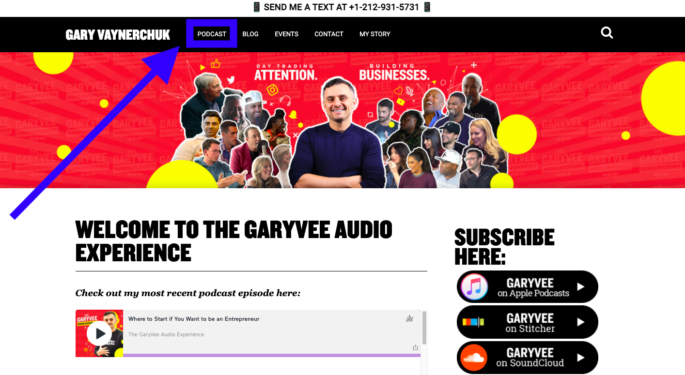 Gary Vaynerchuk podcast ejemplo de marketing de contenidos