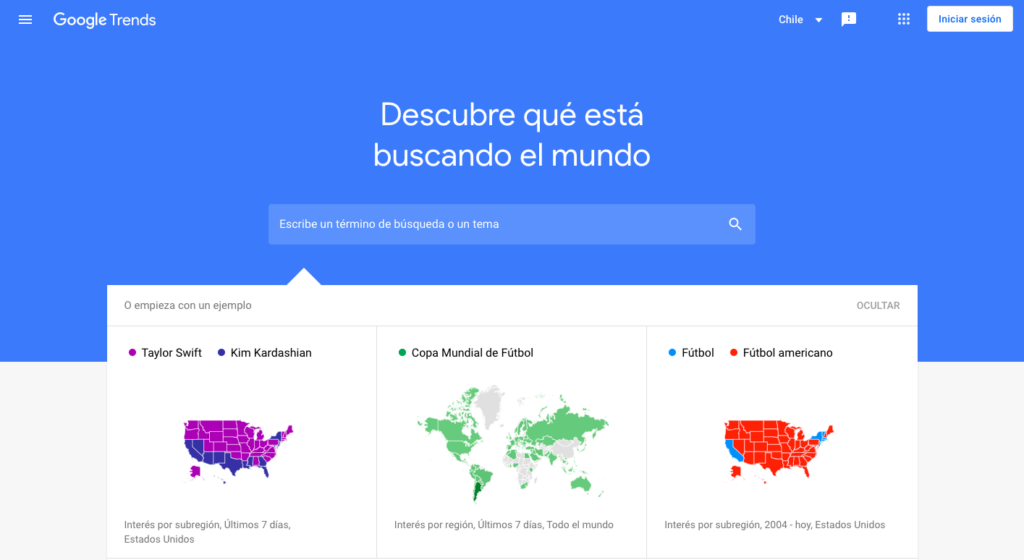 Google Trends página en español