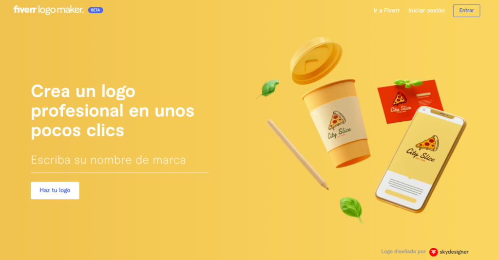 Fiverr Logo Maker página principal en español