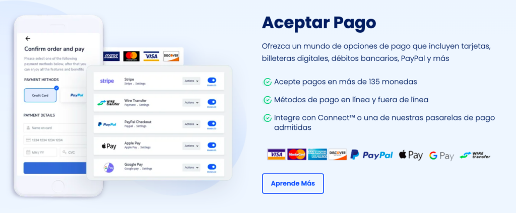 PayKickstart medios de pago en español
