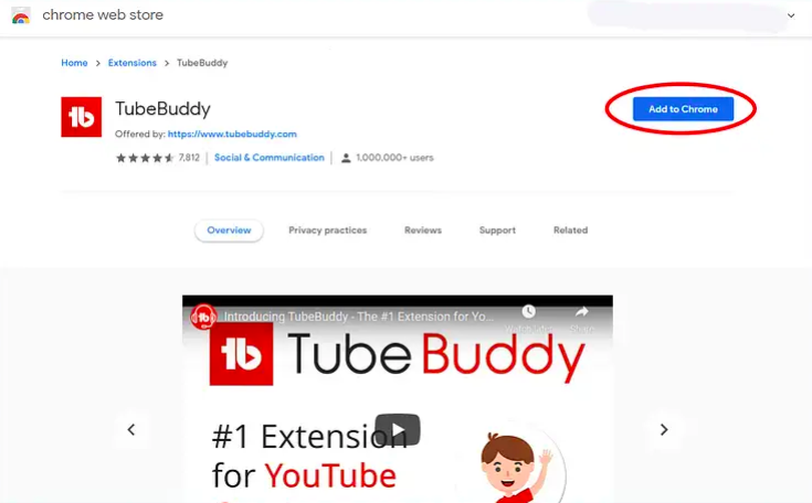 TubeBuddy Añadir Extensión